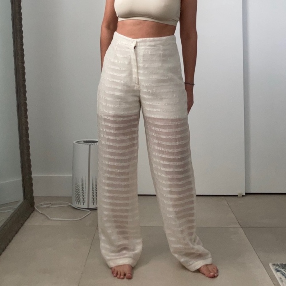 Vintage sheer mesh dress pants